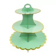 Dekoracje i nakrycia stołu na imprezę - Patera papierowa na ciasto jasna zieleń urodziny - miniaturka - grafika 1