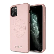 Etui i futerały do telefonów - Guess Saffiano 4G Circle Logo - Etui iPhone 11 Pro różowy - miniaturka - grafika 1