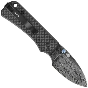 Nóż składany Civivi Baby Banter Twill Carbon Fiber overlay on Black G10, Black Hand Rubbed Damascus by Ben Petersen (C19068S-DS1) - Noże - miniaturka - grafika 3
