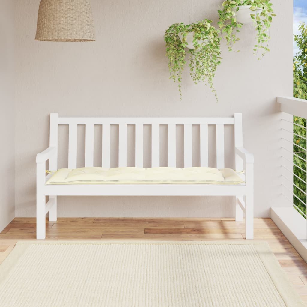 vidaXL Poduszka na ławkę ogrodową, kremowa, 150x50x7cm, tkanina Oxford