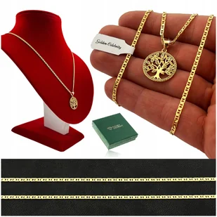 Złoty Naszyjnik Drzewko Szczęścia Życia Srebro 925 Prezent Dla Dziewczyny - Naszyjniki - miniaturka - grafika 1