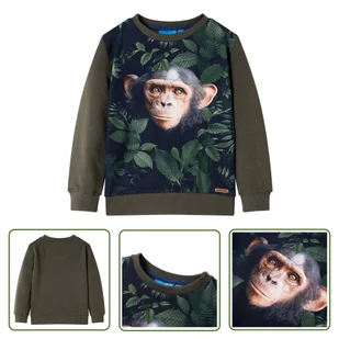 Bluza dziecięca - khaki - 128 - Bluza Dla Dziecka - Bluzy dla dziewczynek - miniaturka - grafika 1
