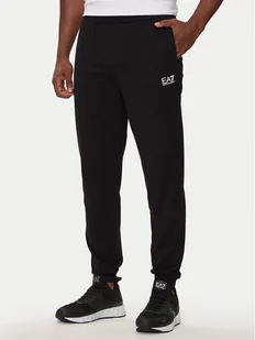 EA7 Emporio Armani Spodnie dresowe 8NPP66 PJVRZ 1200 Czarny Regular Fit - Spodnie sportowe męskie - miniaturka - grafika 1