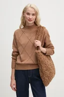 Swetry damskie - Pepe Jeans sweter IDRIS PERKINS damski kolor beżowy z półgolfem PL702215 - miniaturka - grafika 1