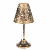 Ozdoby bożonarodzeniowe - Metalowy świecznik z kloszem Lucille, 12 x 24 x 12 cm, złoty - miniaturka - grafika 1