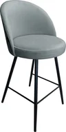 Taborety i hokery - Atos Hoker TANEW VELVET szary tapicerowany aksamitem do kuchni ATOS - miniaturka - grafika 1
