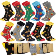 Skarpetki męskie - 10 PAR SKARPETY MĘSKIE SKARPETKI KOLOROWE ŚMIESZNE BAWEŁNIANE DŁUGIE 44-46 - miniaturka - grafika 1