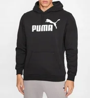 Bluzy męskie - 3337 Bluza Męska Puma Kangurka Z Kapturem Bawełna Sportowa Czarna M - miniaturka - grafika 1