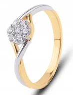 Pierścionki - PIĘKNY ZŁOTY PIERŚCIONEK ZARĘCZYNOWY Z BIAŁYMI KAMIENIAMI CYNTIA 8KT 333 - miniaturka - grafika 1