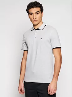 Jones Jack Polo Paulos 12136668 Szary Slim Fit - Koszulki męskie - miniaturka - grafika 1