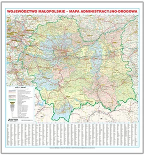 EkoGraf, Województwo małopolskie mapa ścienna na podkładzie w drewnianej ramie, 1:200 000 - Mapy i plansze edukacyjne - miniaturka - grafika 1