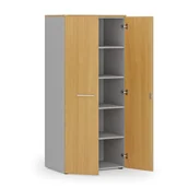 Szafy biurowe - Szafa biurowa z drzwiami PRIMO GRAY, 1781 x 800 x 500 mm, szary/buk - miniaturka - grafika 1