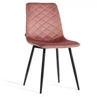 Krzesła - Krzesło tapicerowane DC-6400 RÓŻOWY WELUR 44 - miniaturka - grafika 1