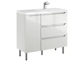 Szafki łazienkowe - Szafka Stojąca Z Umywalką ETH 90 cm D Prawa - Kaszmir Wysoki Połysk - miniaturka - grafika 1