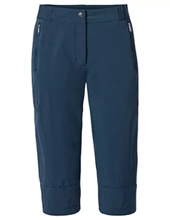 VAUDE Damskie spodnie trekkingowe Farley Stretch Capri III, czarne - 50, wodoodporne damskie spodnie trekkingowe, krótkie, wygodne spodnie trekkingowe ze stretchu – wytrzymałe i szybkoschnące - Odzież trekkingowa damska - miniaturka - grafika 1