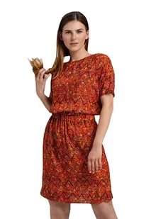 LOOK made with love Sukienka damska Fiore Look, wielokolorowa letnia sukienka z wycięciem na plecach, M, Kokos pomarańczowy, M - Sukienki - miniaturka - grafika 1