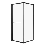 Kabiny prysznicowe - Kabina prysznicowa kwadratowa Interia 90x90x200 cm czarna szkło transparentne Wellneo - miniaturka - grafika 1