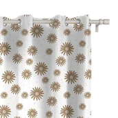 Firany i zasłony dla dzieci - Zasłona dla dzieci BUNNY BLISS wzór D243 | beżowe stokrotki 150 x 200 cm tkanina zaciemniająca - miniaturka - grafika 1