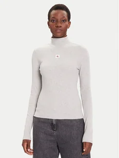 Calvin Klein Jeans Golf LV047D203G Szary Slim Fit - Swetry damskie - miniaturka - grafika 1