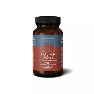 Terranova Terranova Folian 400 g Kompleks 50 kaps. wegańskich - Suplementy naturalne - miniaturka - grafika 1