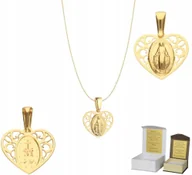Biżuteria dla dzieci - Złoty łańcuszek pr. 585 Cudowny Medalik serce Komunia Chrzest 50 cm AZ1MZ1 - miniaturka - grafika 1