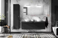 Meble łazienkowe - Meble do łazienki z lustrem, zestaw, Santa Fe, czarny, mat - miniaturka - grafika 1