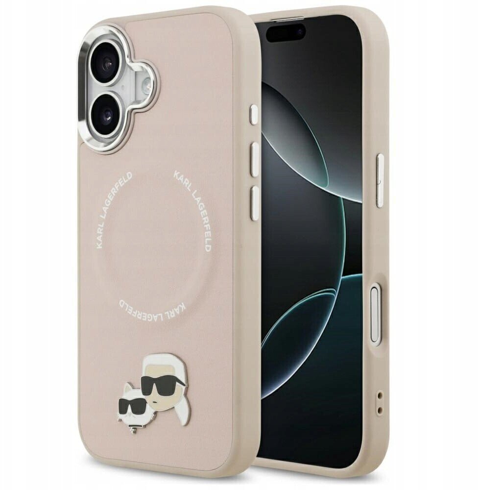 Karl Lagerfeld Karl & Choupette Pins MagSafe Case for iPhone 17 Pink