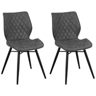 Krzesła - Beliani Zestaw do jadalni 2 krzesła szare LISLE - miniaturka - grafika 1