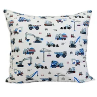 Pościel dla dzieci - Poszewka Dziecięca 70x80 Bawełniana Koparki Niebieskie Na Białym Wysoka Jakość Polski Producent - miniaturka - grafika 1