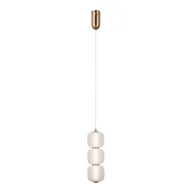 Lampy sufitowe - Niebanalna lampa wisząca, ledowa PND-34362-3V-HBR-OPAL z serii GANTI  - miniaturka - grafika 1