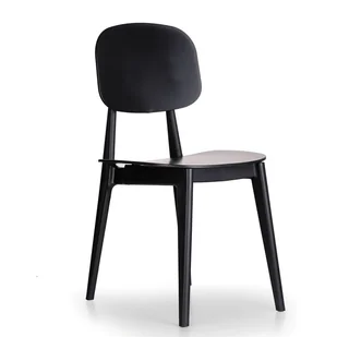 B2B Partner Plastikowe krzesło do jadalni SIMPLY, czarne, 4 sztuki 488043 - Krzesła - miniaturka - grafika 1