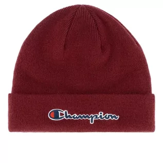 Czapki damskie - Champion Czapka Champion Logo Knitted Beanie 805441-RS506 - bordowa - grafika 1