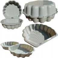 Place zabaw - Piaskownica Podwójna Muszelka Basen Duża Zamykana 2 Sztuki 151x87cm Szara - miniaturka - grafika 1