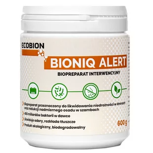 BIONIQ - ALERT - Biopreparat interwencyjny 600g - Szamba i oczyszczalnie ścieków - miniaturka - grafika 1