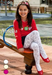 RAJSTOPY MONA DZ AMELIA 01 60 (kolor fuxia, rozmiar 104-110) - Rajstopy - miniaturka - grafika 1