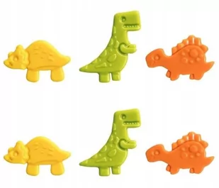 DEKORACJA CZEKOLADOWA - kolorowe dinozaury 6 szt - Dodatki do ciast w proszku - miniaturka - grafika 1