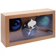 Bombki - Bombka szklana dekor ORNAMENT 100 mm granat 3 szt - miniaturka - grafika 1