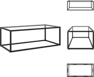 Ławy i stoliki kawowe - vidaXL Stolik kawowy czarny z hartowanego szkła 100x50x35 cm - Stoliki kawowe - miniaturka - grafika 1