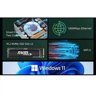 BMAX B6 Plus Mini PC Intel Core i3-1000NG4, 12GB LPDDR4 512GB SSD, Windows 11 Pro, 5G WiFi - Mini PC - miniaturka - grafika 7