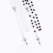 Różańce - Różaniec do Pierwszej Komunii czarny biały - miniaturka - grafika 1