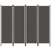 Parawany - Parawan 4-panelowy, antracytowy, 200 x 180 cm - miniaturka - grafika 1
