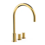 Baterie umywalkowe - Bateria umywalkowa 3-otworowa Tres Study złoty połysk 06110501OR - miniaturka - grafika 1