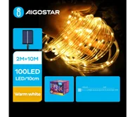 Lampy ogrodowe - Aigostar - LED Solarny łańcuch bożonarodzeniowy 100xLED/8 funkcji 12m IP65 ciepła biel - miniaturka - grafika 1