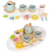 Zabawki AGD - Drewniany zestaw do herbaty dzbanek filiżanki 14 elementów Ecotoys - miniaturka - grafika 1