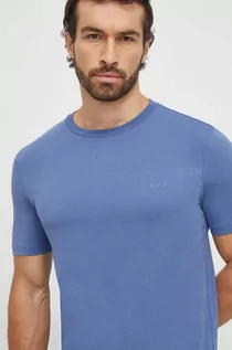 Koszulki męskie - BOSS t-shirt bawełniany męski kolor fioletowy gładki - Boss - grafika 1