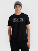 Koszulki męskie - 4F T-shirt regular z nadrukiem męski - czarny XXL - miniaturka - grafika 1