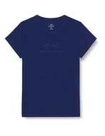 Koszulki i topy damskie - Armani Exchange Damska koszulka Slim Fit, nadruk logo Flame, krótki rękaw, Blau, S - miniaturka - grafika 1