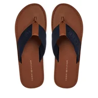 Klapki i japonki męskie - Japonki Tommy Hilfiger Jacquard Logo FM0FM05808 Granatowy - miniaturka - grafika 1