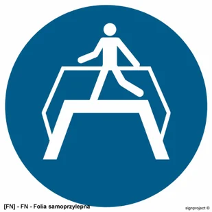 SIGNPROJECT GJ023 - Nakaz przechodzenia pomostem 350x350 - Tablice BHP - miniaturka - grafika 1