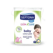 Chusteczki nawilżane - SEPTONA Septona baby płatki kosmetyczne dla dzieci x 50 szt - miniaturka - grafika 1